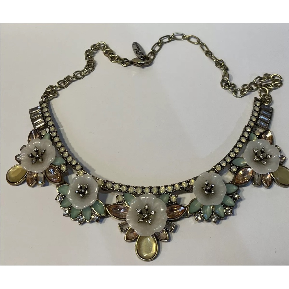 Plunder Necklace SUMMER ANTIQUE Style FLOWER 20"  Or Shorter Choker